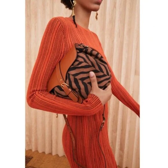 Ulla Johnson Midi Long-Sleeve Knit Aliza Dress in Poppy- XS - Picture 4 of 8